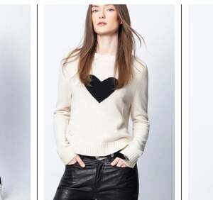 Zadig & Voltaire Lili Heart Cashmere Mock Neck Sweater Sz XS